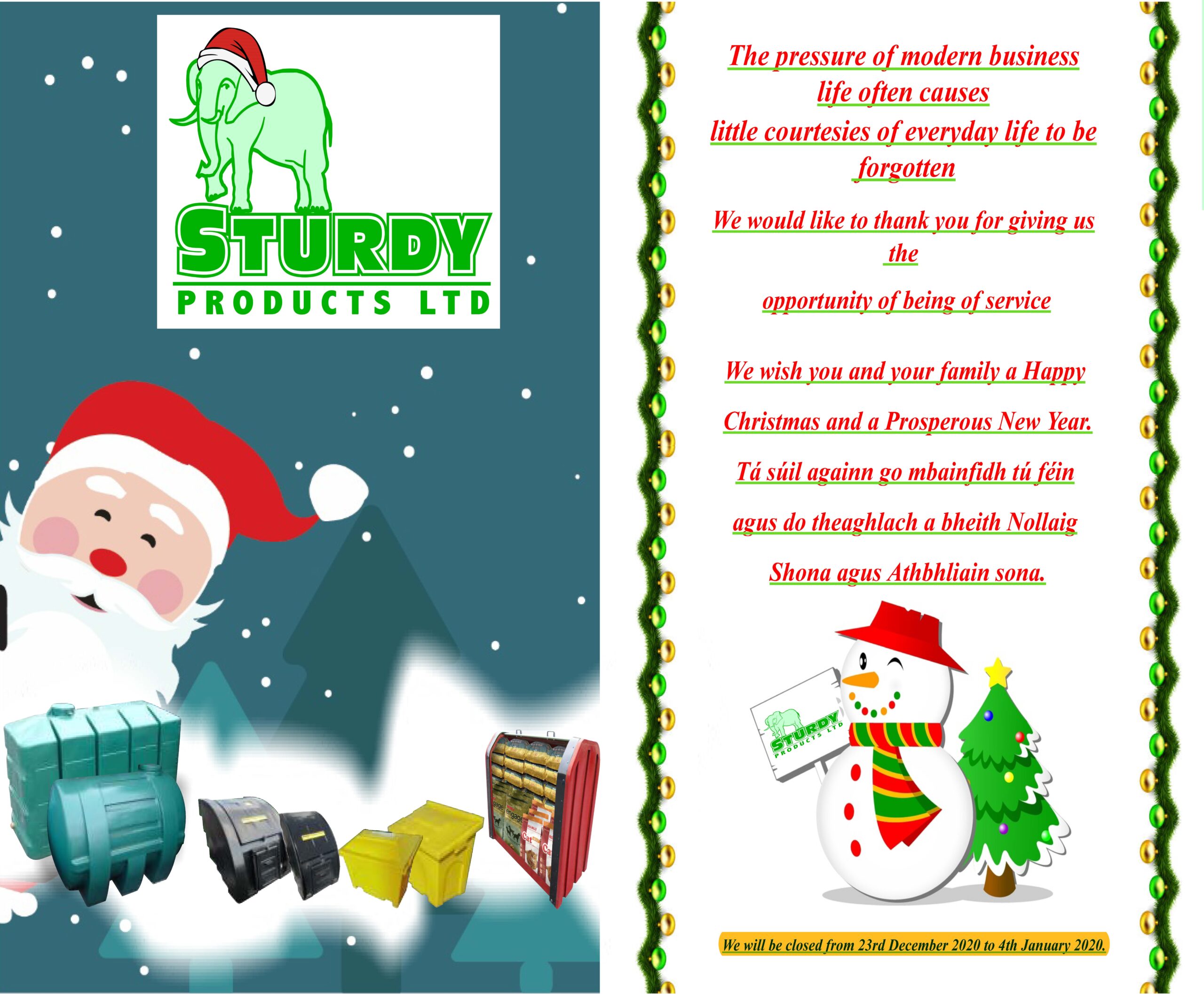 Happy Holidays From Sturdy Products!!